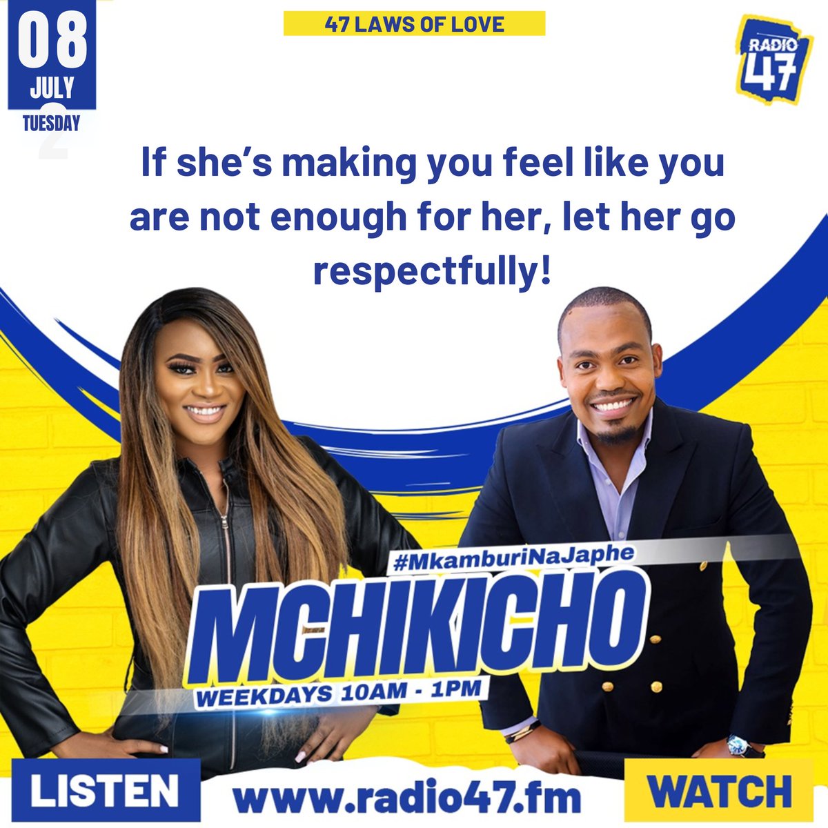 47 Laws of love!
#MkamburiNaJaphe #HapaNdipo