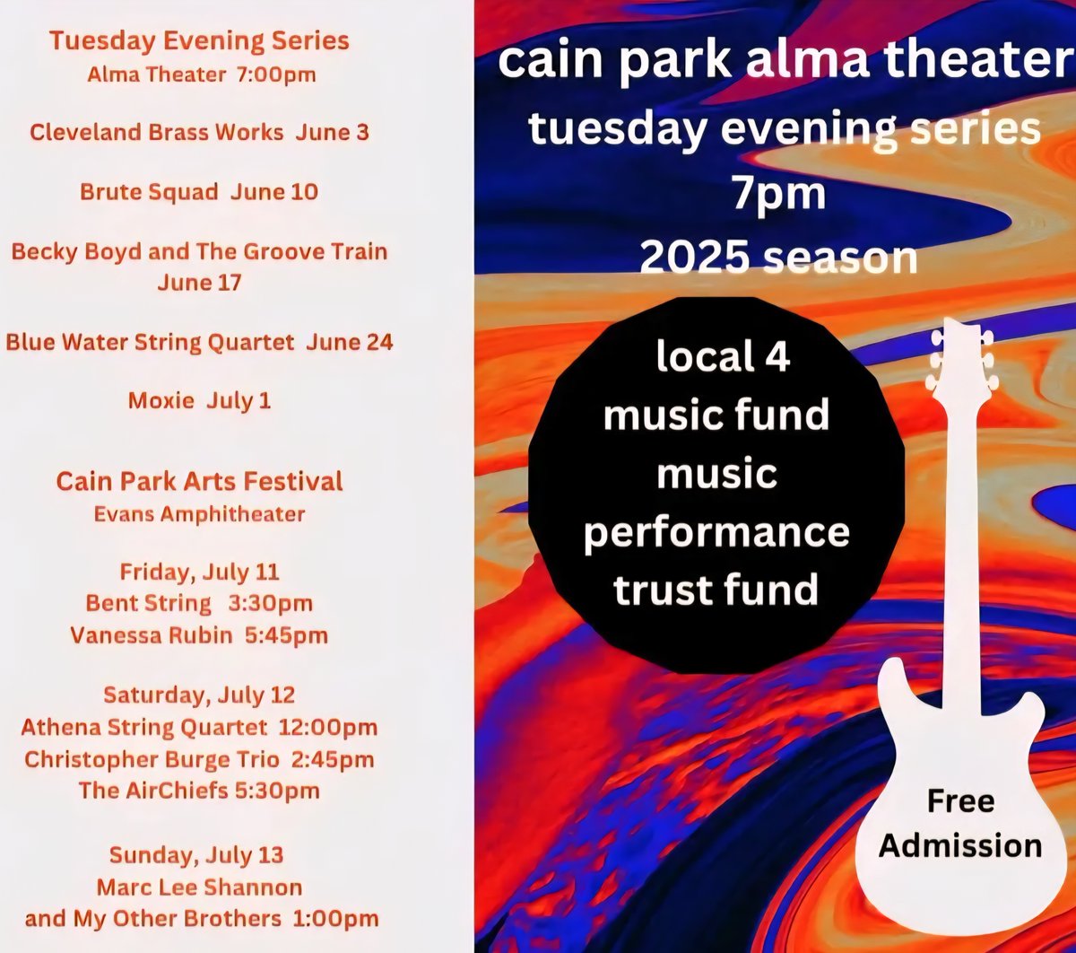 local4afm's tweet image. Live Music! Free Admission!
Superior & Lee Roads
Cleveland Heights
@CainPark