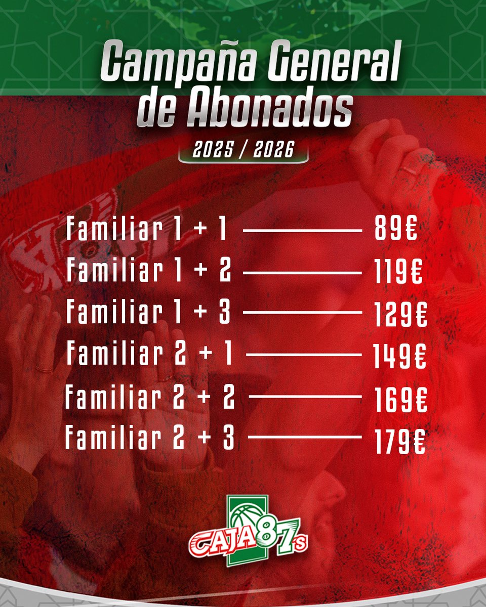 🎟 ¡Arranca la Campaña General de Abonados de Caja87!

Encaja tu pasión.
Encaja tu sentimiento
Encájate en San Pablo

🌍 Abónate ya en 👉 caja87baloncesto.es

La caja en la que cabemos todos ❤💚

#Caja87