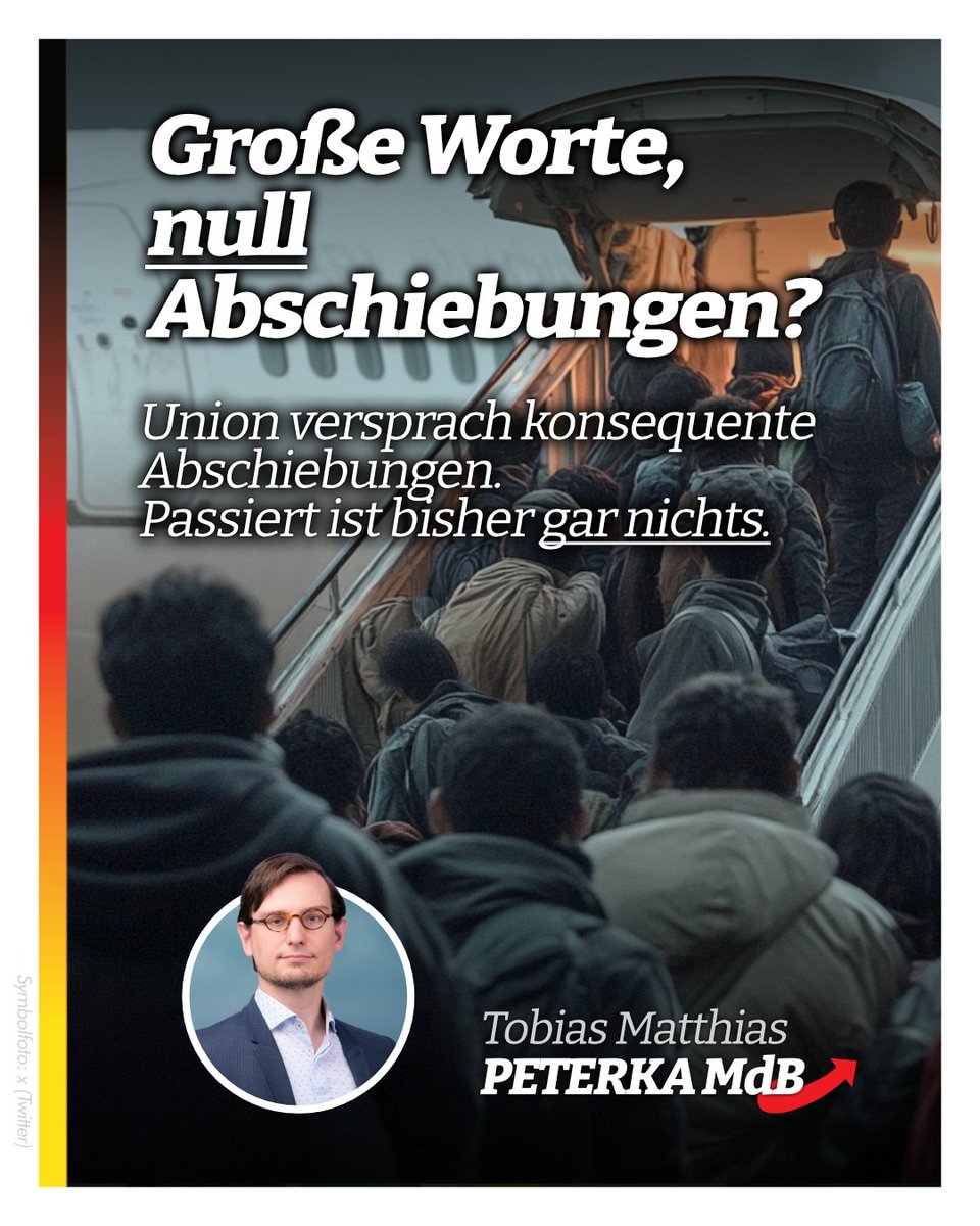 TobiasMPeterka's tweet image. Über 11.000 Afghanen sind aktuell ausreisepflichtig, darunter #Kriminelle und #Gefährder. Die #Union versprach konsequente #Abschiebungen. Passiert ist seit Regierungsantritt nichts. Gefährder bleiben im Land. Schluss mit falschen Versprechen! NiUS chk.me/adySvxa
