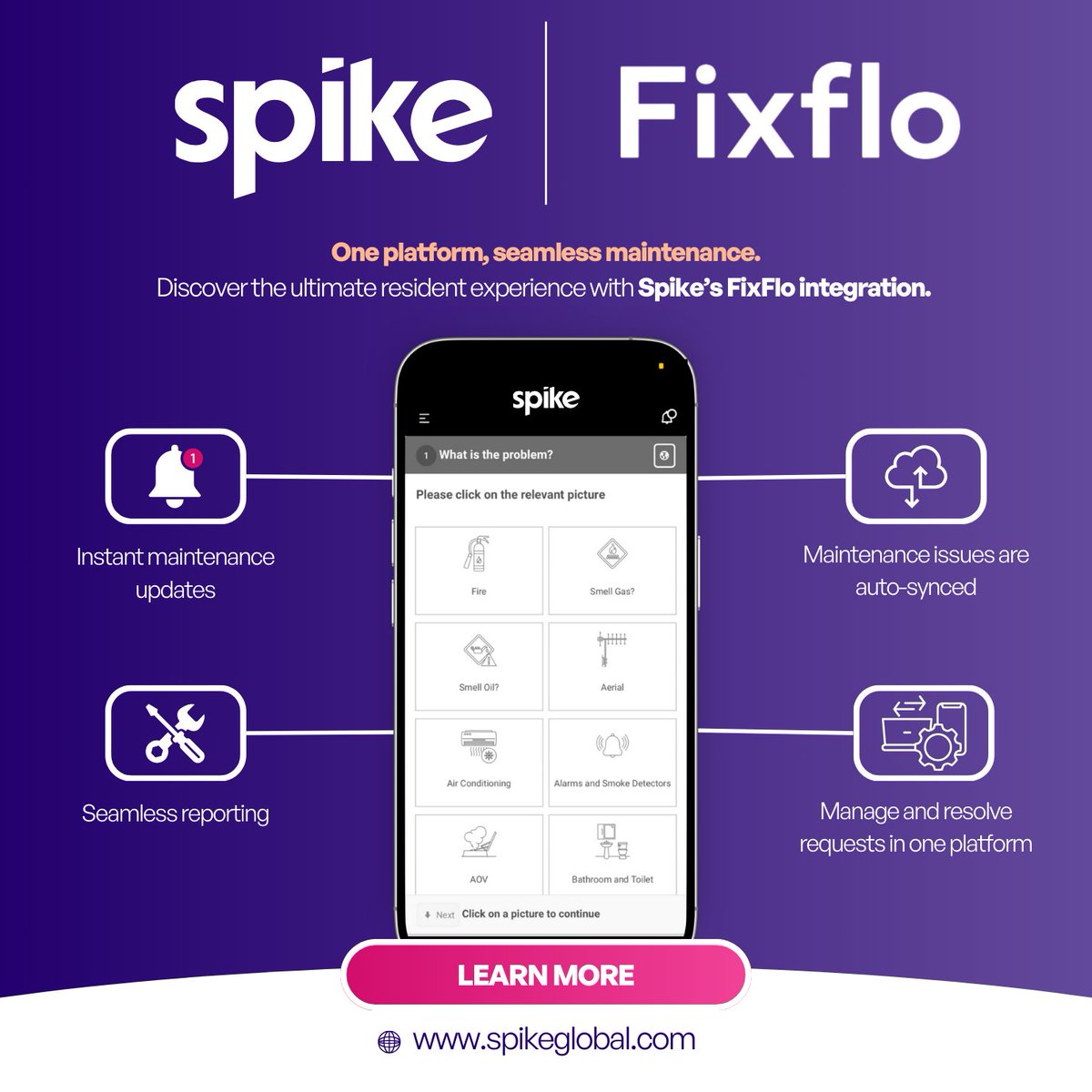 Did you know that @Spike integrates seamlessly with <a href="/Fixflo/">Fixflo</a>? 🛠️

Book a demo with us today and explore how Spike and Fixflo together can transform your property management experience 🔽
🔗hubs.li/Q03w9Qqj0

#ResidentEngagement #Proptech #Fixflo #PropertyManagement