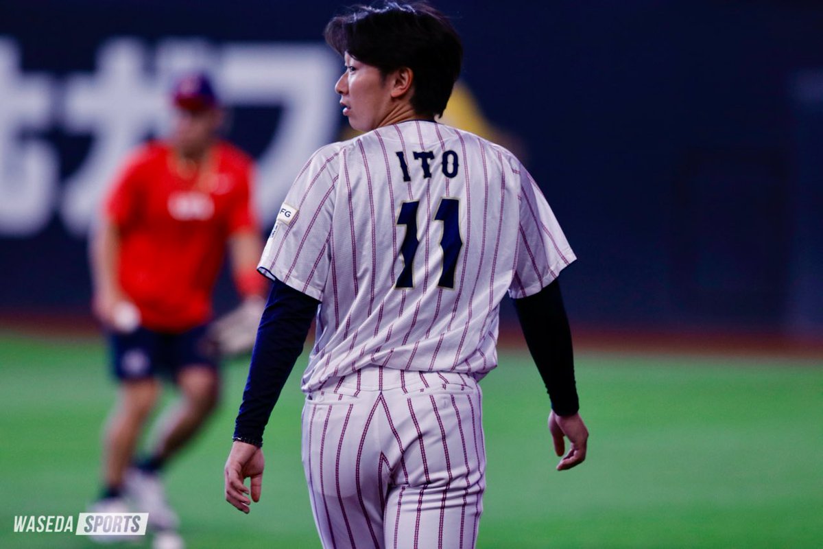 日米大学選手権第１戦は、#伊藤樹（スポ４＝宮城・仙台育英）が先発！

#sousupobaseball #waseda #早稲田 #日米野球