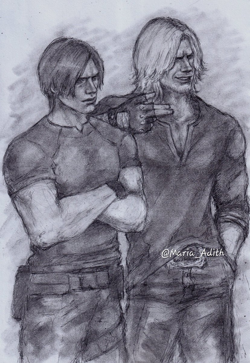 MariaAdith1's tweet image. Doodle ✏️
Made this for my twin sister (Leon is her favorite, beside Vergil 💙)
#Dante #Leon #Capcom