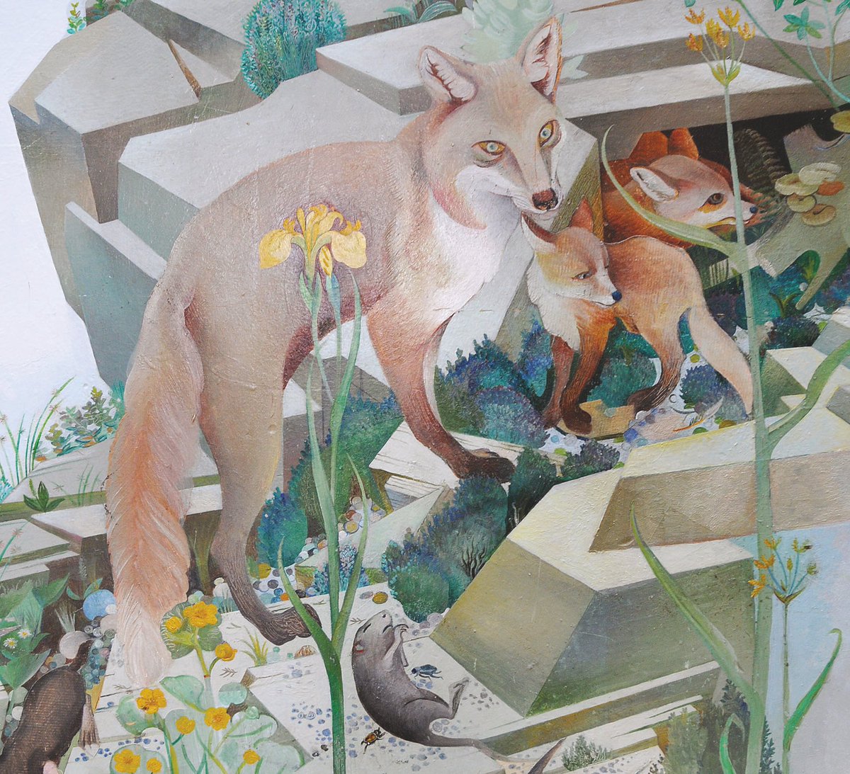 AGrayArchive's tweet image. Timeline post 23: 1974, The Scottish Wildlife Mural is painted at Palaceriggs nature reserve. The mural was commissioned by naturalist, writer & journalist David Stephen, who was closely involved in the planning of the park, with its emphasis on conservation and education.