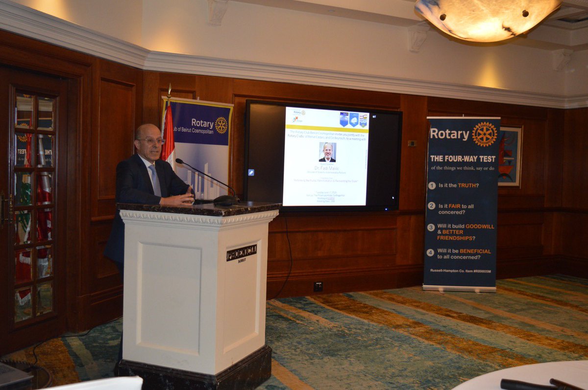 makkifadi's tweet image. 2 weeks ago at a Rotary meeting in Beirut, I spoke about admin modernization in Lebanon and paid tribute to Mr. Khatchik Babikian, the 1st Minister of Admin Reform in 1960 who served under PM Salam &amp;amp; President Chehab. What got us here won’t take us there: Today it’s time to…