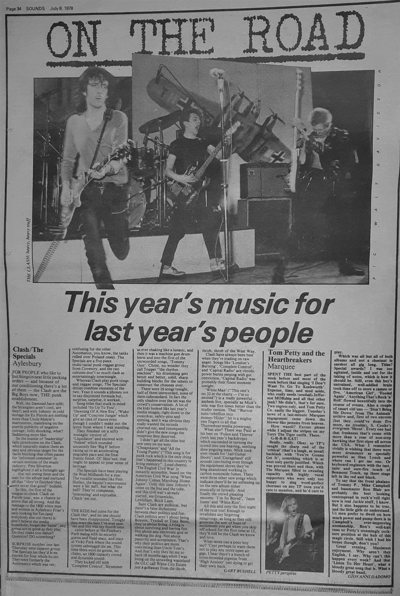 Sounds Clips (@soundsclips) on Twitter photo The Clash supported by The Specials gig at Aylesbury Friars reviewed by Garry Bushell in Sounds 8th, July 1978. Pic by Walt Davidson. <a href="/TheClash/">The Clash</a>
<a href="/thespecials/">The Specials</a> <a href="/GarryBushell/">Garry Bushell</a> <a href="/wycombegigs/">🎶Paul Lewis - Wycombe Gigs</a> The Clash supported by The Specials gig at Aylesbury Friars reviewed by Garry Bushell in Sounds 8th, July 1978. Pic by Walt Davidson. <a href="/TheClash/">The Clash</a>
<a href="/thespecials/">The Specials</a> <a href="/GarryBushell/">Garry Bushell</a> <a href="/wycombegigs/">🎶Paul Lewis - Wycombe Gigs</a>