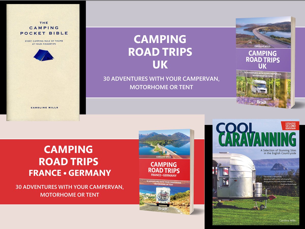 Planning a #camping or #caravanning holiday, or #touring in a #campervan or #motorhome this summer? Take your pick from these four travel guides to help you on your way. Available from major outlets online and 'all good bookshops'. #travel #books