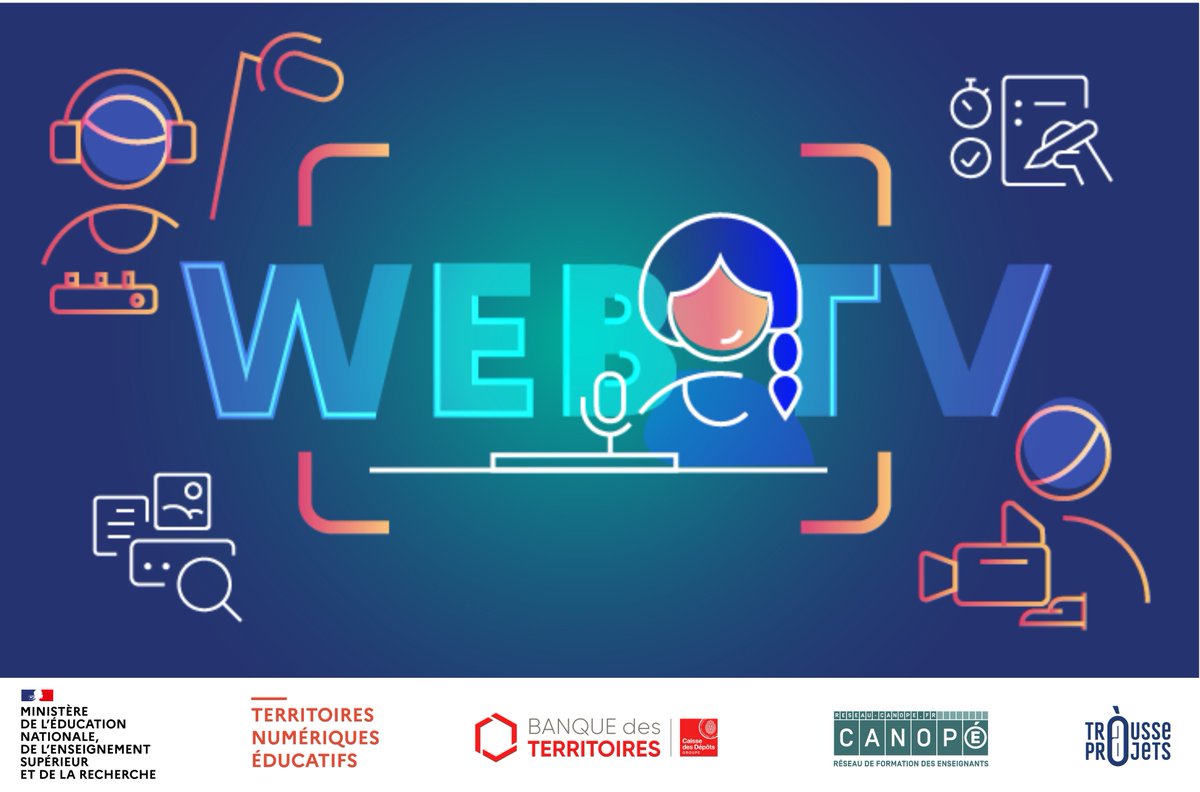 📢 Sortie du module de formation : à la découverte de la #webtv sur la plateforme #TNE ⤵️
Un module d'une heure, à suivre à votre rythme, pour en découvrir les usages pédagogiques et lancer un projet créatif et collaboratif avec vos élèves

Plus d'infos 👉 bit.ly/45YyxHK