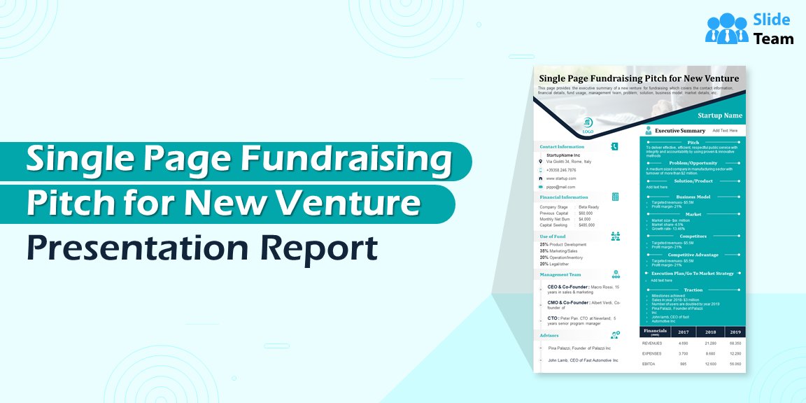 📊 One slide. One shot. One powerful pitch.

Present your new venture with confidence using our Single-Page Fundraising Pitch Deck — streamlined, investor-ready, and straight to the point. 💼🚀 bit.ly/46kJvHw

#StartupPitch #FundraisingDeck #PPTDesign #SlideTeam