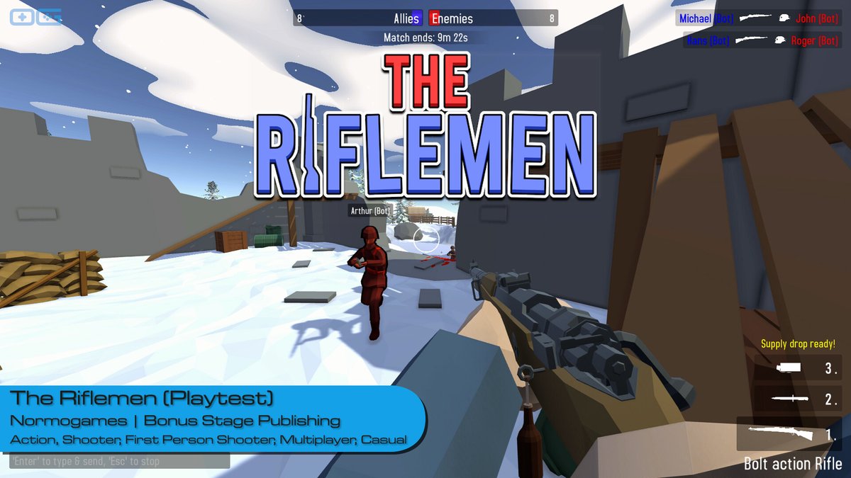 overage-gaming (@overagegmngcom) on Twitter photo OG plays The Riflemen (Playtest)!
youtube.com/watch?v=x5ZAF0…
Like & Sub!
<a href="/normogames/">Normogames</a>
<a href="/BonusStagePub/">Bonus Stage</a>
#casual #5v5 #multiplayer #fps #shooter #IndieGameTrends #IndieWatch #IndieDev #GameDev #IndieGameDev #IndieGame #IndieGames #Gameplay #letsplay #gaming OG plays The Riflemen (Playtest)!
youtube.com/watch?v=x5ZAF0…
Like & Sub!
<a href="/normogames/">Normogames</a>
<a href="/BonusStagePub/">Bonus Stage</a>
#casual #5v5 #multiplayer #fps #shooter #IndieGameTrends #IndieWatch #IndieDev #GameDev #IndieGameDev #IndieGame #IndieGames #Gameplay #letsplay #gaming