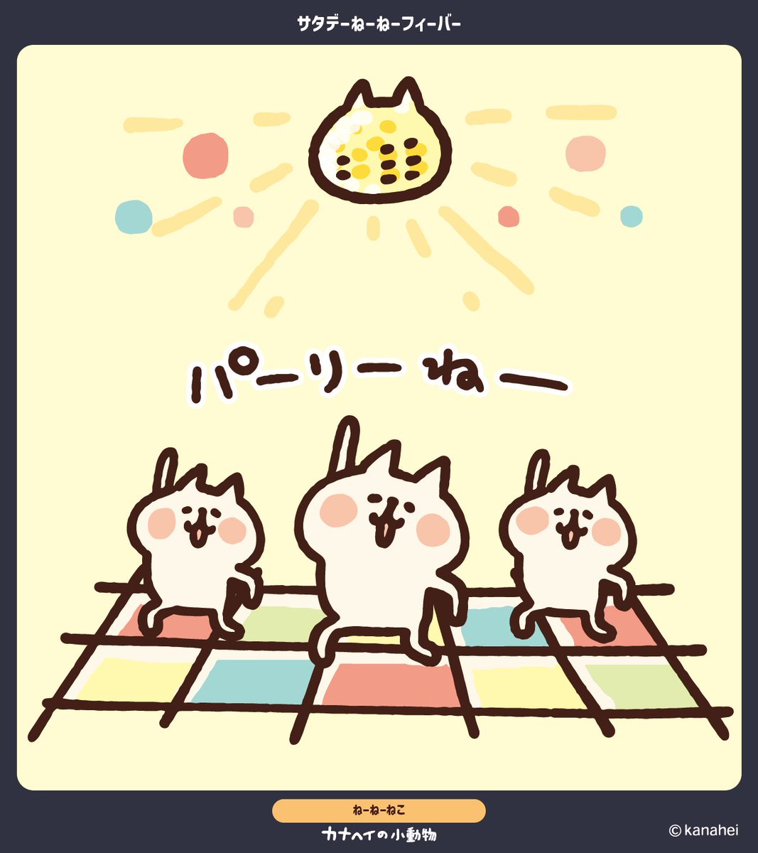kanahei_animals's tweet image. サタデーねーねーフィーバー🪩✨
#ねーねーねこ 
#カナヘイの小動物