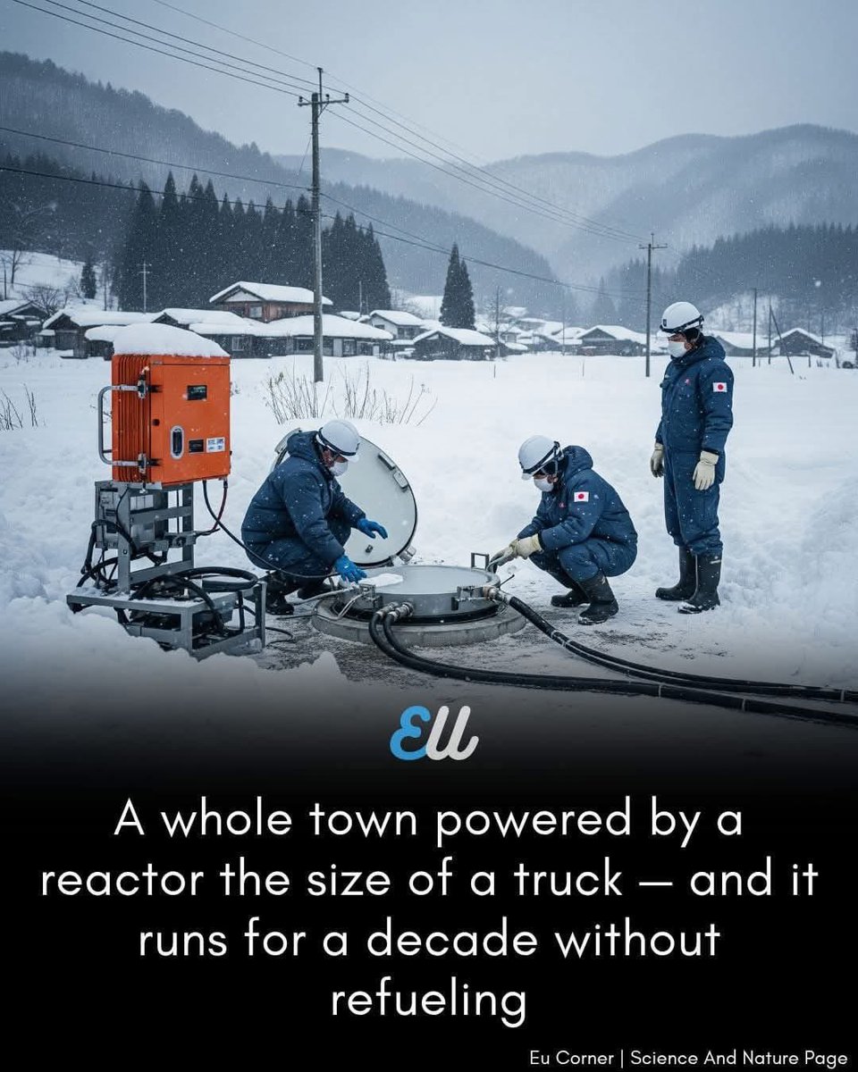 TheFoxDen78's tweet image. Japan made a nuclear reactor the size of a shipping container — and it powers whole towns. It’s called the, 

"Yoroi Reactor” 

Each module lasts 10 years before needing replacement. When spent, the entire sealed
It’s nuclear reimagined: no towers, no fear, no fuss — just clean,…