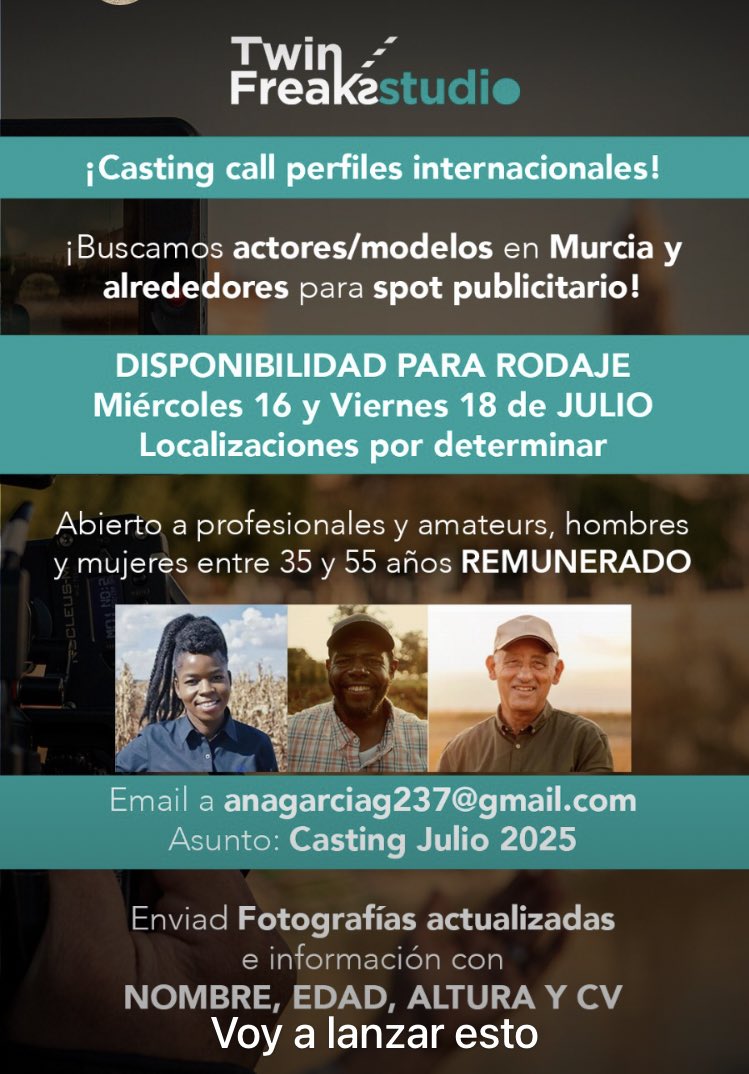 Mari Trini Giner🕵🏻♀️🎬📝📸 (@maritriniginer) on Twitter photo Trabajo de actores, actrices y modelos REMUNERADO 💰💶💸 en #Murcia con <a href="/TwinFreakStudio/">Twin Freaks Studio</a> una productora murcianica que me parece muy profesional y con buena gente, desde que la conozco, hace ya más de 10 años. El tiempo pasa 🚀 #Casting #Rodajes 🎬🎥🍿 Trabajo de actores, actrices y modelos REMUNERADO 💰💶💸 en #Murcia con <a href="/TwinFreakStudio/">Twin Freaks Studio</a> una productora murcianica que me parece muy profesional y con buena gente, desde que la conozco, hace ya más de 10 años. El tiempo pasa 🚀 #Casting #Rodajes 🎬🎥🍿