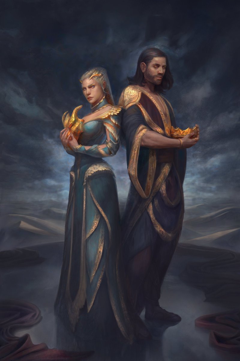I can't believe I never posted this one before, one of the book covers I did for the amazing <a href="/EmmaHammAuthor/">Emma Hamm</a> 💙
#BookCoverArt #CoverIllustration #Romantasy