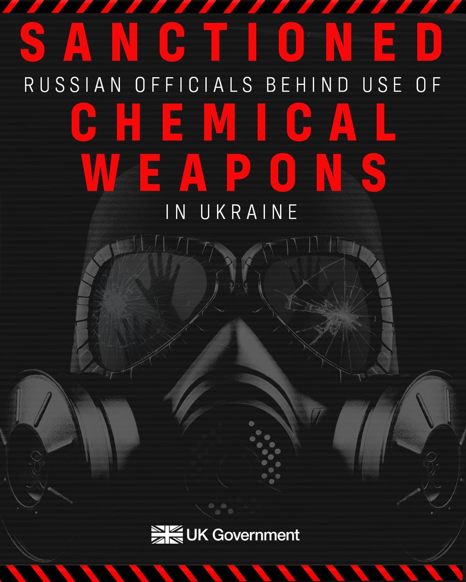 🚨 SANCTIONED: Russian research institute and two senior Russian military officials at the heart of Russia’s chemical weapons violations.

#StandWithUkraine