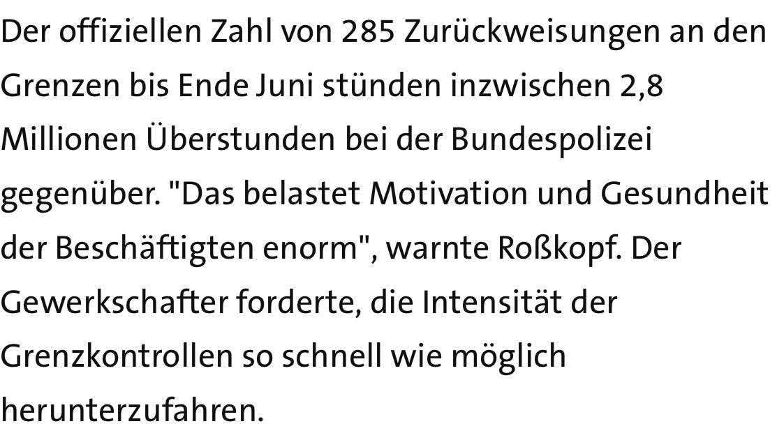 wenn man von 25€ nettostundenlohn ausgeht, kostet uns jede zurückweisung  an der grenze 250.000€. ziemlich viel geld für PR aktionen von friedrich merz