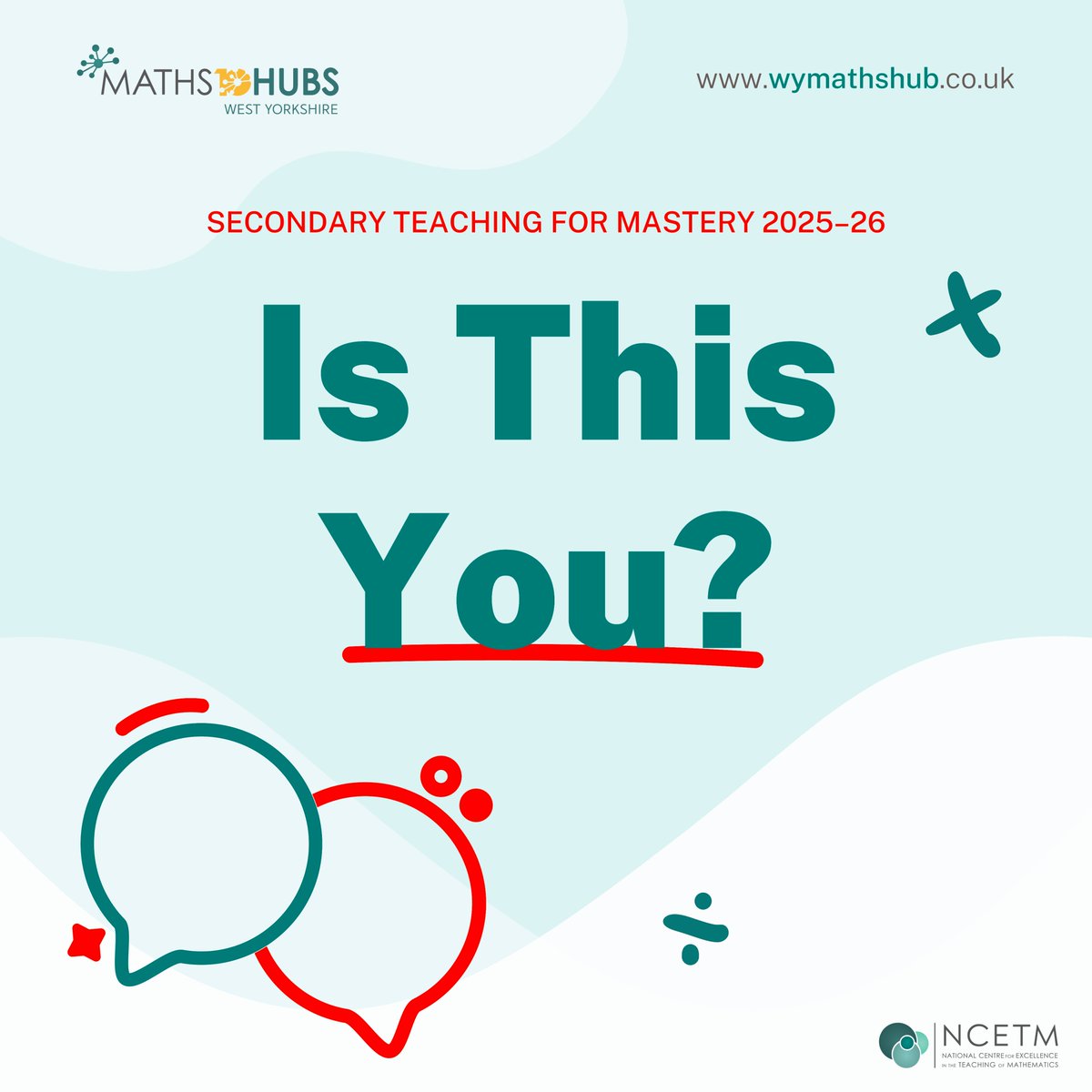 Is This You?
✅ Teaching KS3 or KS4 in a state school?
✅ At least 2 years' experience?
✅ Leading or shaping your dept’s maths curriculum?
✅ Love working with others to improve practice?

This could be your year to get involved 👇
🔗 tinyurl.com/4rus4kmw