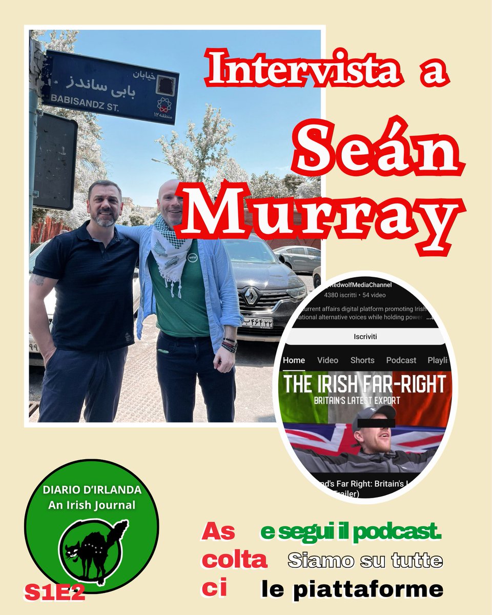 Carlo Gianuzzi 🇵🇸 (@bonhomme69) on Twitter photo Ecco l'intervista integrale a <a href="/sean_murray1/">Seán Murray</a>: estrema destra irlandese, vecchie conoscenze che spuntano in Ucraina, Libano e il suo nuovo film.
Seconda puntata del podcast "Diario d’Irlanda - An Irish Journal" 🇮🇪 - #S1E2.
Ascoltalo qui e iscriviti🎧spreaker.com/episode/interv…
#8luglio Ecco l'intervista integrale a <a href="/sean_murray1/">Seán Murray</a>: estrema destra irlandese, vecchie conoscenze che spuntano in Ucraina, Libano e il suo nuovo film.
Seconda puntata del podcast "Diario d’Irlanda - An Irish Journal" 🇮🇪 - #S1E2.
Ascoltalo qui e iscriviti🎧spreaker.com/episode/interv…
#8luglio