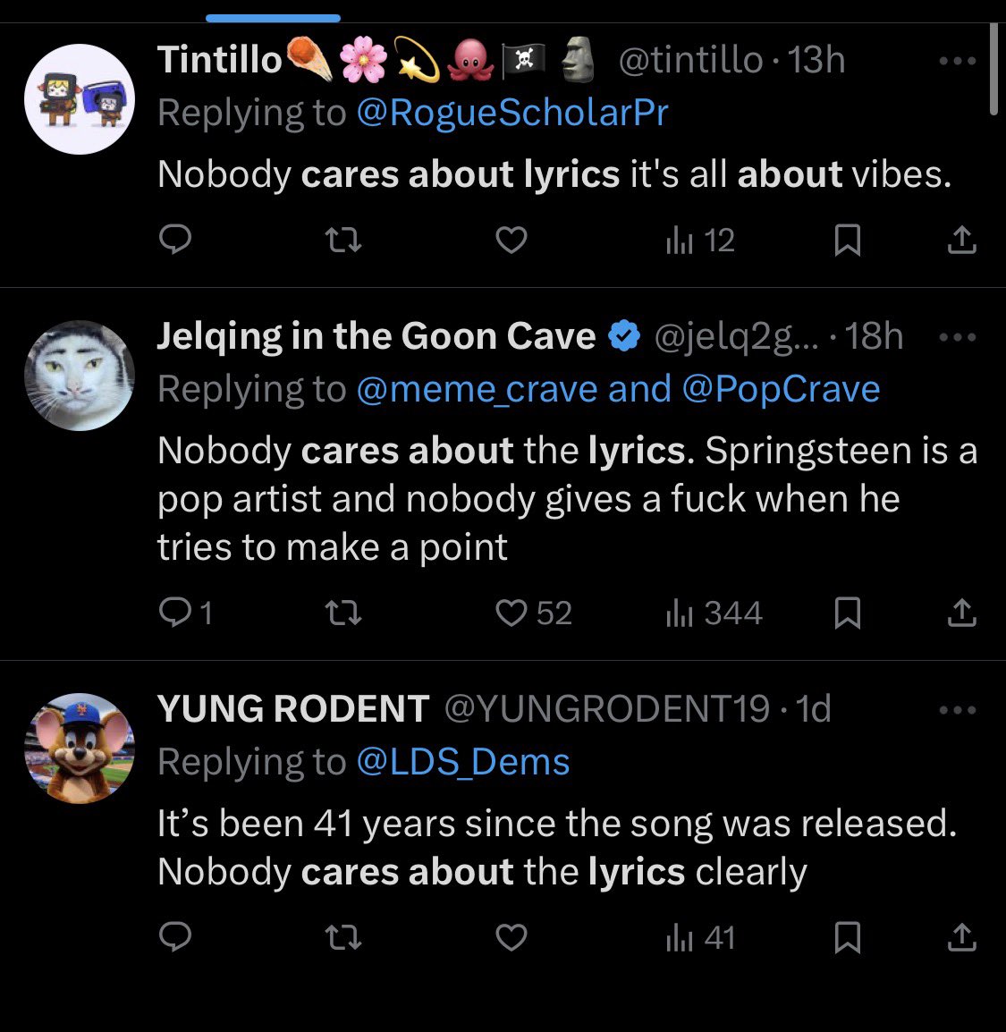 JoeCattt's tweet image. Wild how bots keep pushing “nobody cares about lyrics”…

Meanwhile, y’all dissect every syllable Kendrick breathes.

So which is it?

You care about bars when it’s time to discredit him—but forget them when it’s time to excuse someone else. 🤔

#Catch22 #NarrativeControl