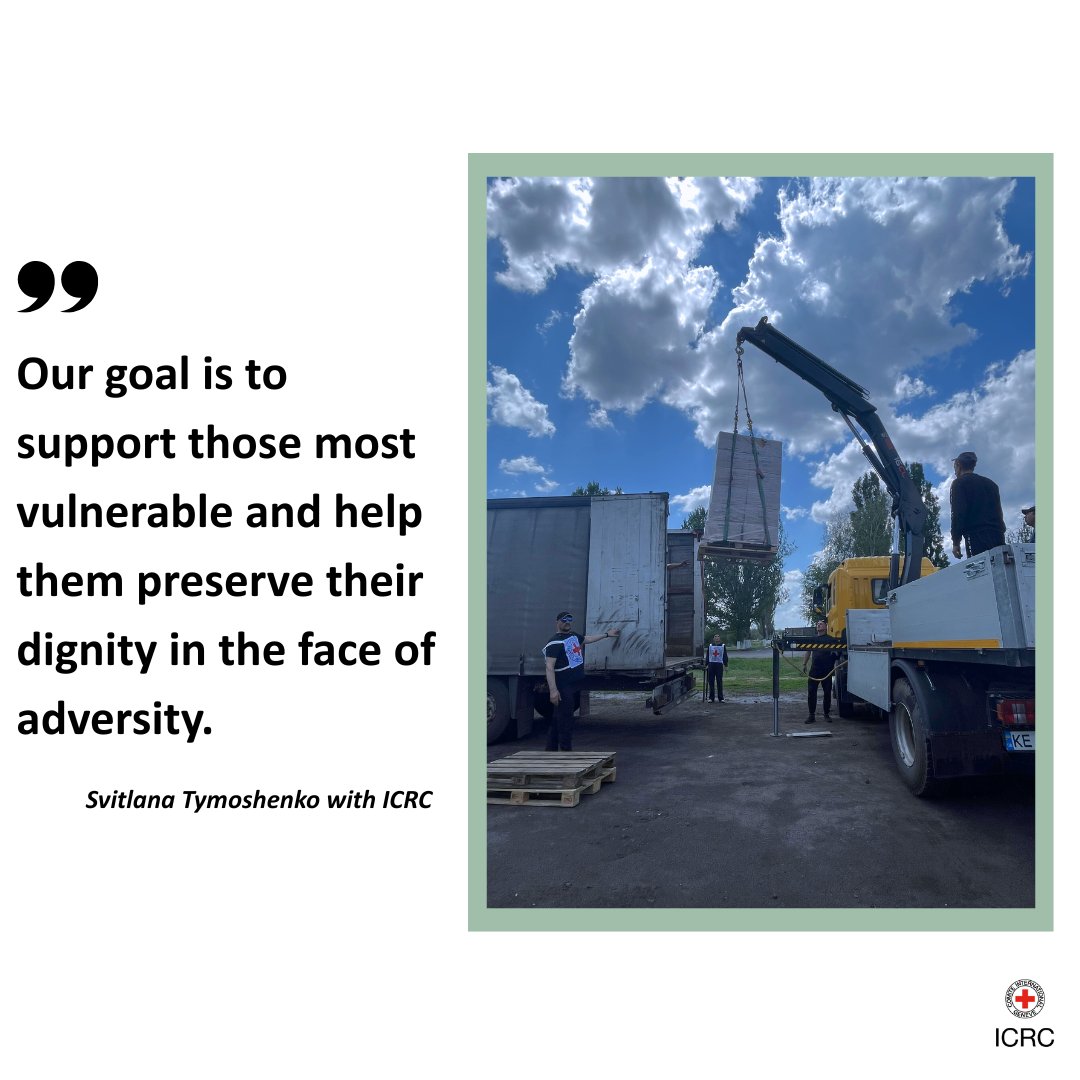 ICRC_ua's tweet image. Dobropillia in Donetsk Region has faced a lot of destruction during the armed conflict. It also became a refuge for people who had to leave their homes.
We recently delivered essential aid like food & hygiene kits, bedding, power banks, and more.
More from our colleague Svitlana.