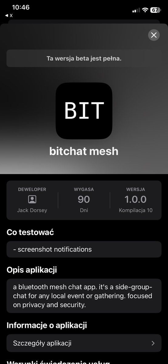 ZAŁOŻYCIEL TWITTERA JACK DORSEY WŁAŚNIE URUCHOMIŁ NOWĄ APLIKACJĘ DO WYSYŁANIA WIADOMOŚCI OPARTĄ NA BLUETOOTH, W KTÓREJ UŻYTKOWNICY MOGĄ WYSYŁAĆ BTC BEZ INTERNETU.
Bluetooth mesh = totalna prywatność.