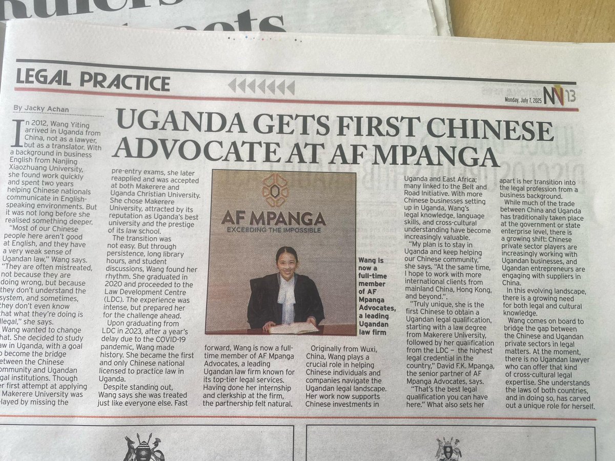 Makerere Law School (@makererelaw) on Twitter photo #Alumni Ms. Wang Yiting, first Chinese advocate in Uganda is an alumnus of <a href="/MakerereLaw/">Makerere Law School</a> <a href="/Makerere/">Makerere University</a> #Alumni Ms. Wang Yiting, first Chinese advocate in Uganda is an alumnus of <a href="/MakerereLaw/">Makerere Law School</a> <a href="/Makerere/">Makerere University</a>