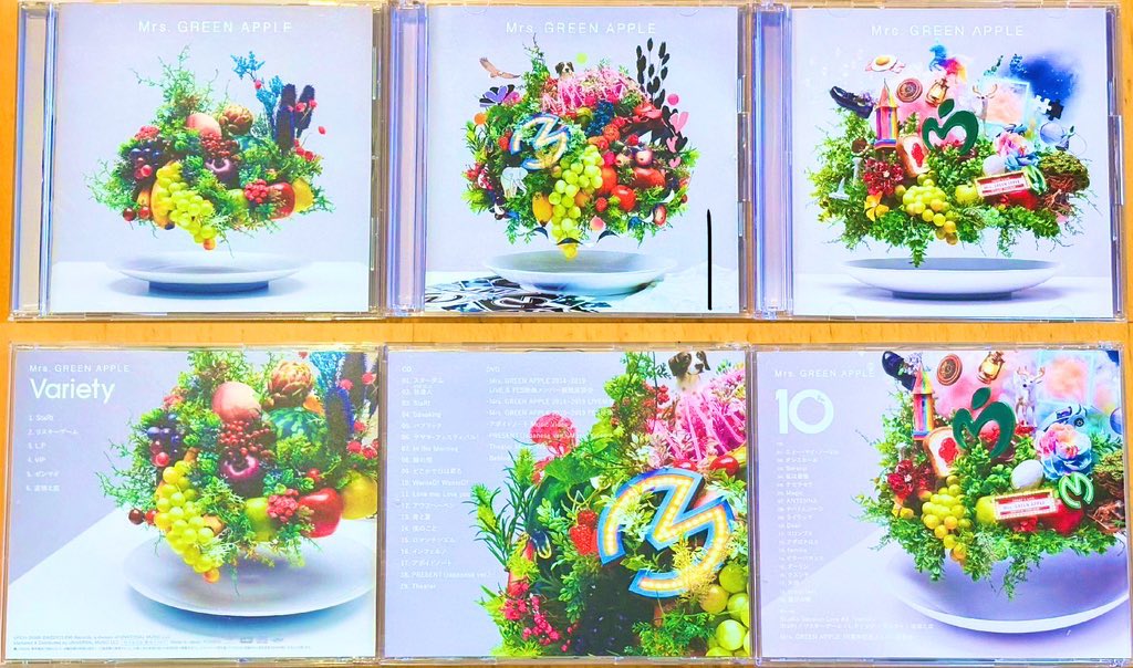 mga_emu's tweet photo. こうやって並べてみるとより胸に来るものがあるな🥹
改めて、10周年おめでとうございます✨
#MrsGREENAPPLE
#MGA_MAGICAL10YEARS
#Variety #MGA5 #MGA10 https://t.co/KrIg5JvXpm