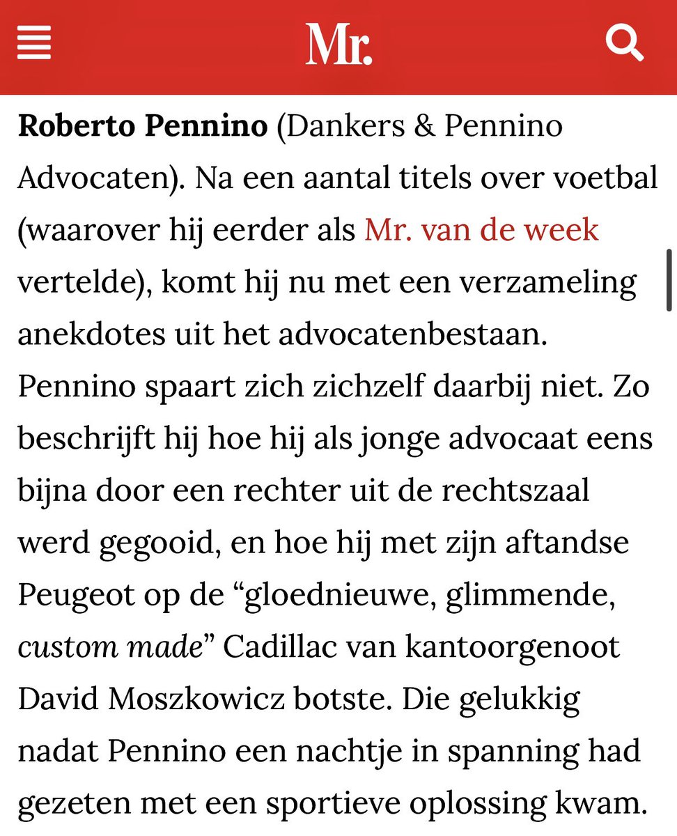 Mooie aandacht voor David’s Cadillac op de website van ‘Mr.’. Zie ook: mr-online.nl/van-poezie-tot…