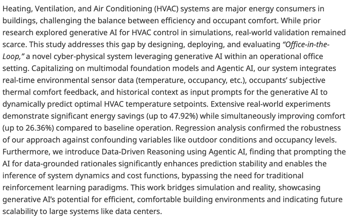 DCE_Journal's tweet image. New article!
Office-in-the-Loop: an investigation into Agentic AI for advanced building HVAC control systems
👉 bit.ly/4ktiq8K
By Tomoya Sawada, Masahiro Mizuno, Takaomi Hasegawa, Keiichi Yokoyama & Mayuka Kono
@NAIST_MAIN_EN #HVAC #AI #generativeAI #smartbuildings
