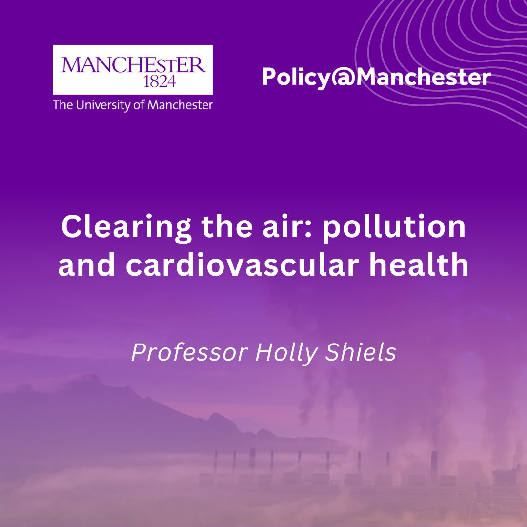 UoMPolicy's tweet image. 🏭 In this article, Professor Holly Shiels outlines investigates the effect of air pollution on cardiovascular health, and how policymakers can act to clean up our air to save our health.
Read the article: ow.ly/seUO50W2rmK