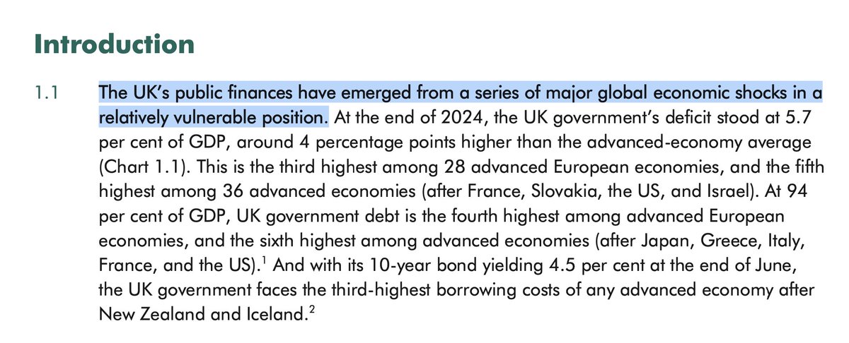 rcolvile's tweet image. The @OBR_UK's new fiscal risks report, published today, is the most polite, spreadsheet-filled horror story you will ever read. It is the bureaucratic, non-partisan equivalent of grabbing our politicians by the lapels and screaming in their faces. It is very, very bad.