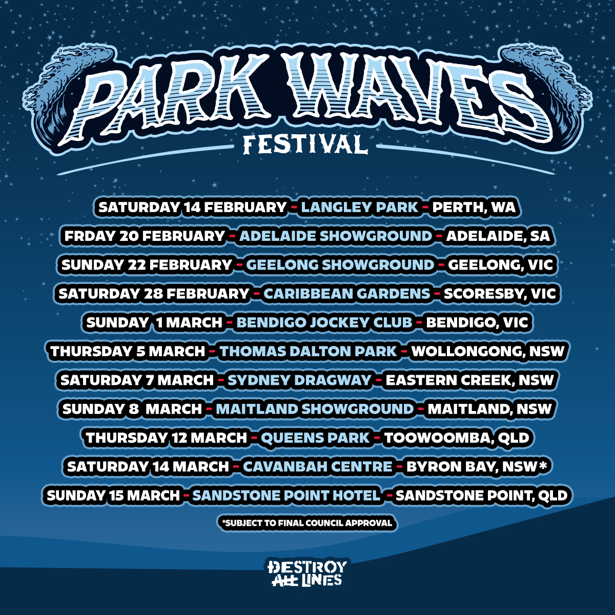 Park Waves (@parkwavesfest) on Twitter photo ๐๐๐ฏ๐ ๐๐ก๐ ๐๐๐ญ๐ ๐
๐ We are excited to confirm that Park Waves will be hitting 11 destinations across Australia ๐ฆ๐บ
๐๐๐ ๐ข๐ฌ๐ญ๐๐ซ ๐๐จ๐ซ ๐ญ๐ก๐ ๐ฅ๐ข๐ง๐๐ฎ๐ฉ ๐๐ซ๐จ๐ฉ ๐๐ง๐ ๐๐ซ๐๐ฌ๐๐ฅ๐ ๐๐ง๐๐จ:
๐ parkwavesfestival.com ๐๐๐ฏ๐ ๐๐ก๐ ๐๐๐ญ๐ ๐
๐ We are excited to confirm that Park Waves will be hitting 11 destinations across Australia ๐ฆ๐บ
๐๐๐ ๐ข๐ฌ๐ญ๐๐ซ ๐๐จ๐ซ ๐ญ๐ก๐ ๐ฅ๐ข๐ง๐๐ฎ๐ฉ ๐๐ซ๐จ๐ฉ ๐๐ง๐ ๐๐ซ๐๐ฌ๐๐ฅ๐ ๐๐ง๐๐จ:
๐ parkwavesfestival.com