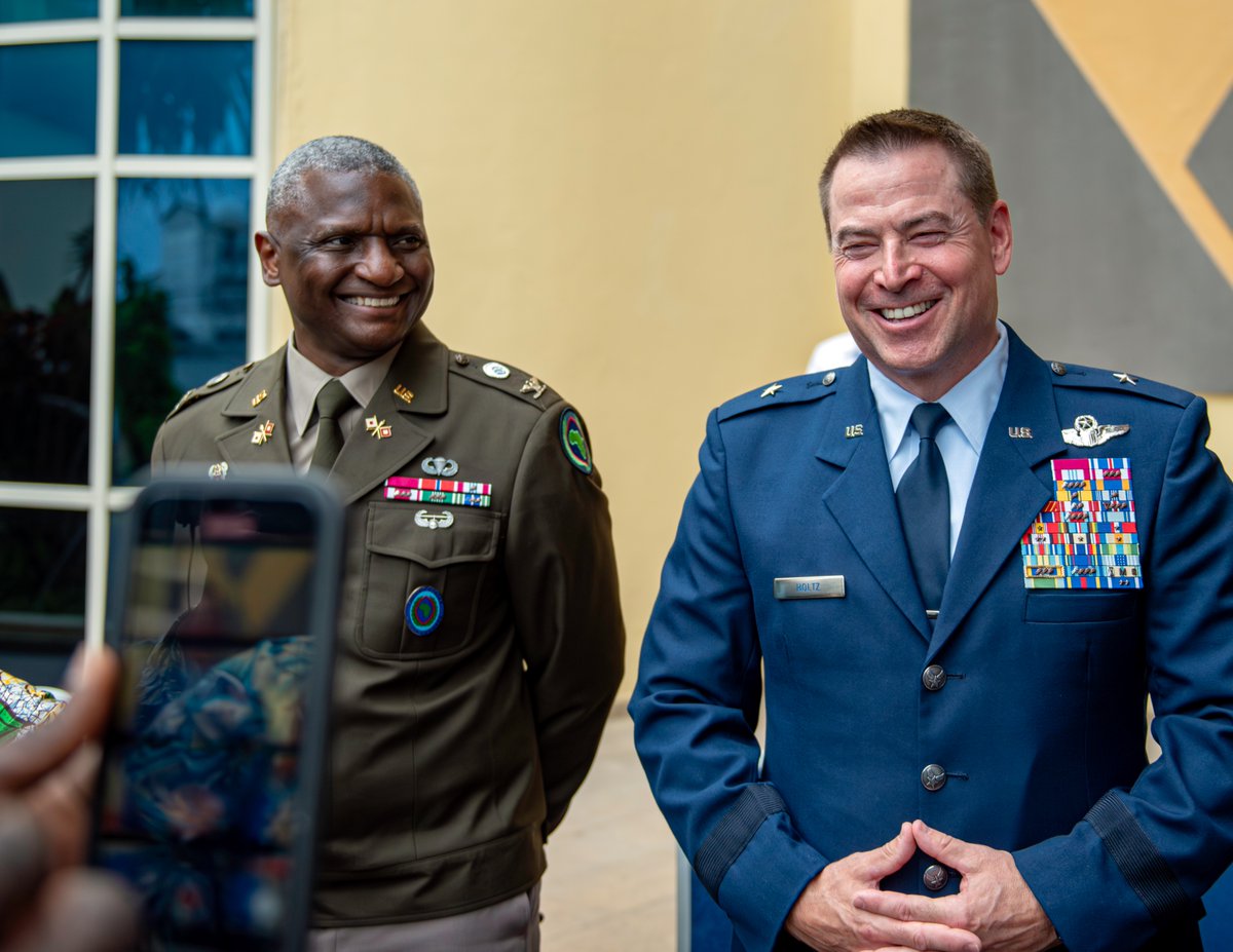 USAfricaCommand's tweet image. “Shoulder to shoulder, we will meet any threat.” — Brig. Gen. Holtz, gave opening remarks at the #AE2025 in Benin. 28 nations gathered to strengthen cyber defense, comms, and partnerships that secure Africa’s digital future. #Benin #CyberSecurity @USEmbassyBenin