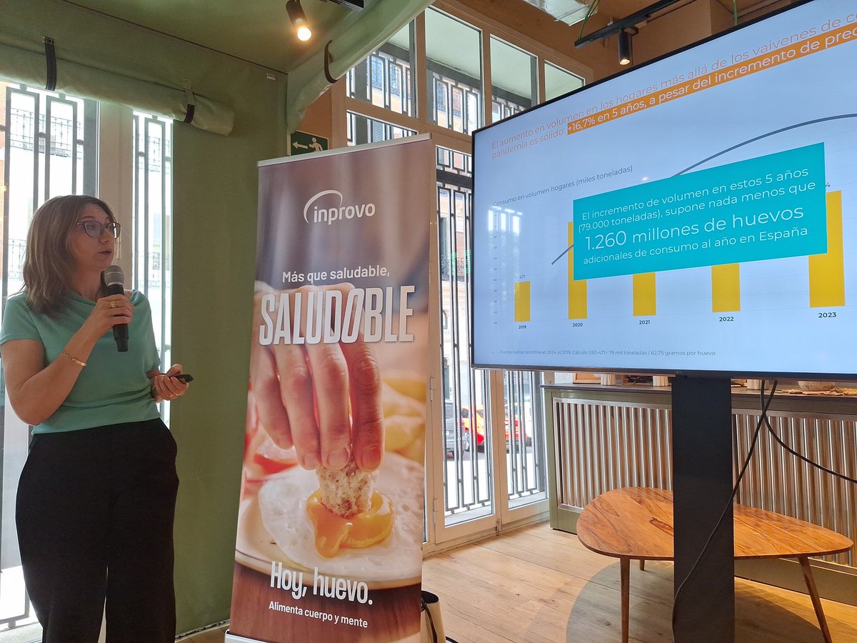 Presentación a medios del #ObservatorioConsumoHuevo con <a href="/_inprovo/">INPROVO</a> El huevo está de moda. Sigue creciendo su consumo en hogares (+2.9% en 2024). Es clave en la alimentación de los hogares. #alimentacuerpoymente <a href="/HoyHuevo/">Hoy huevo</a>