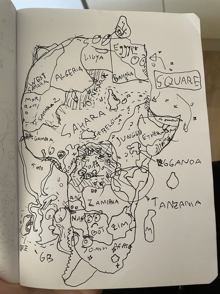 Uberdev3's tweet image. map of Africa from memory