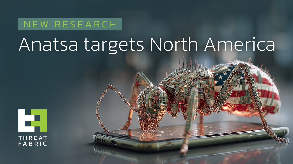 ThreatFabric's tweet image. New blog: Anatsa hits North America.

The Android banking Trojan is back targeting US &amp;amp; Canadian users via Google Play, using the same proven dropper method.

hubs.ly/Q03w9WD70

#Anatsa #AndroidMalware #CyberSecurity #ThreatFabric