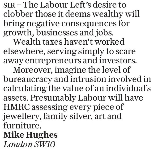 LettersDesk's tweet image. On Lord Kinnock&apos;s wealth tax