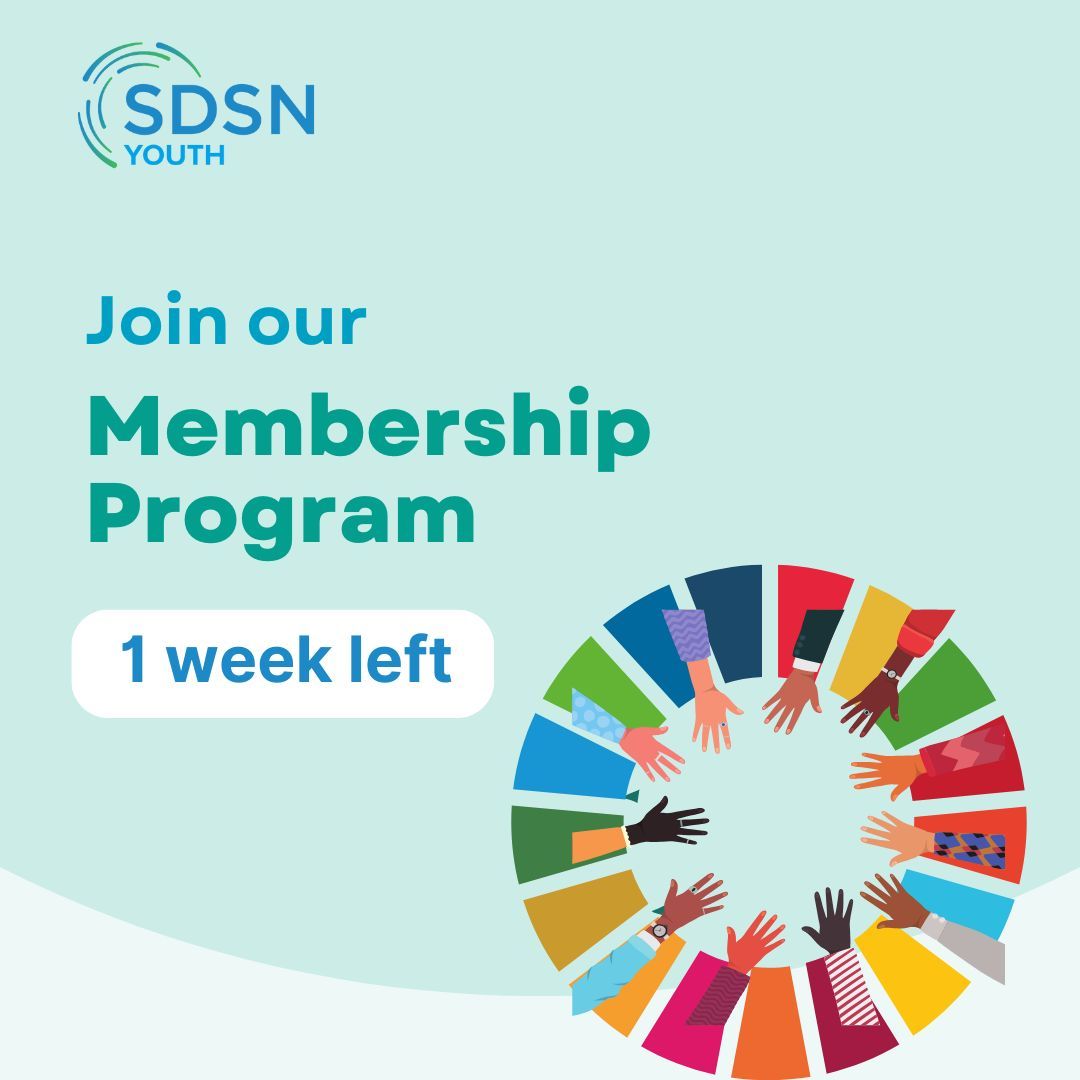 🚨 ONE WEEK LEFT!
🌱 Applications to join the SDSN Youth Membership Program are OPEN!

Are you part of a youth-led or youth-focused org working on the #SDGs? Join our global network &amp; scale your impact 🌍

📅 Deadline: July 15
🔗 Apply now: buff.ly/9eD50UX