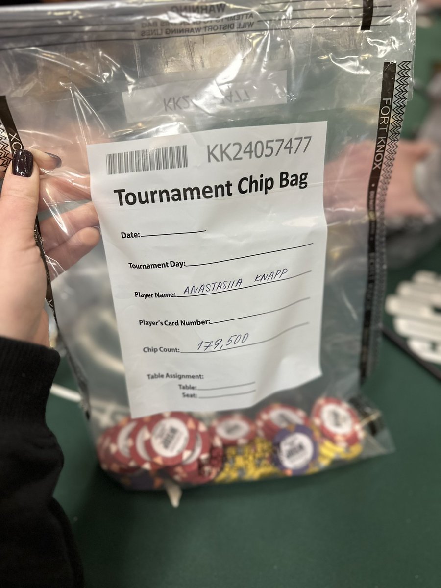avenbigan's tweet photo. Chips are in the bag. Day 3 tomorrow at noon
@ClubWPTGold #goldlastlonger https://t.co/NkQYu4ElOM
