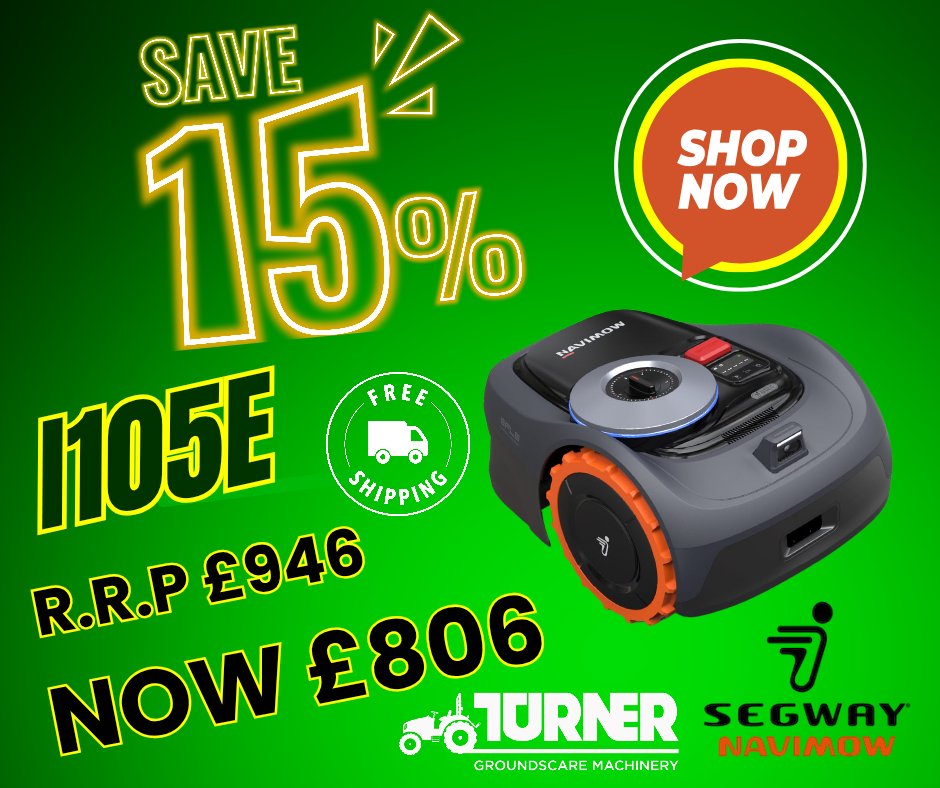 TurnerGSCare's tweet image. 🚨 LIMITED TIME OFFER! 🚨
Get 15% OFF the Segway Navimow i105e – the smart way to mow your lawn! 🌿🤖

🗓️ Offer valid from 8th–11th July only
🚚 FREE shipping
🛡️ Warranty registration included
 turnergroundscare.co.uk 
#SegwayNavimow #LawnCareMadeEasy #segwaynavimowi105e