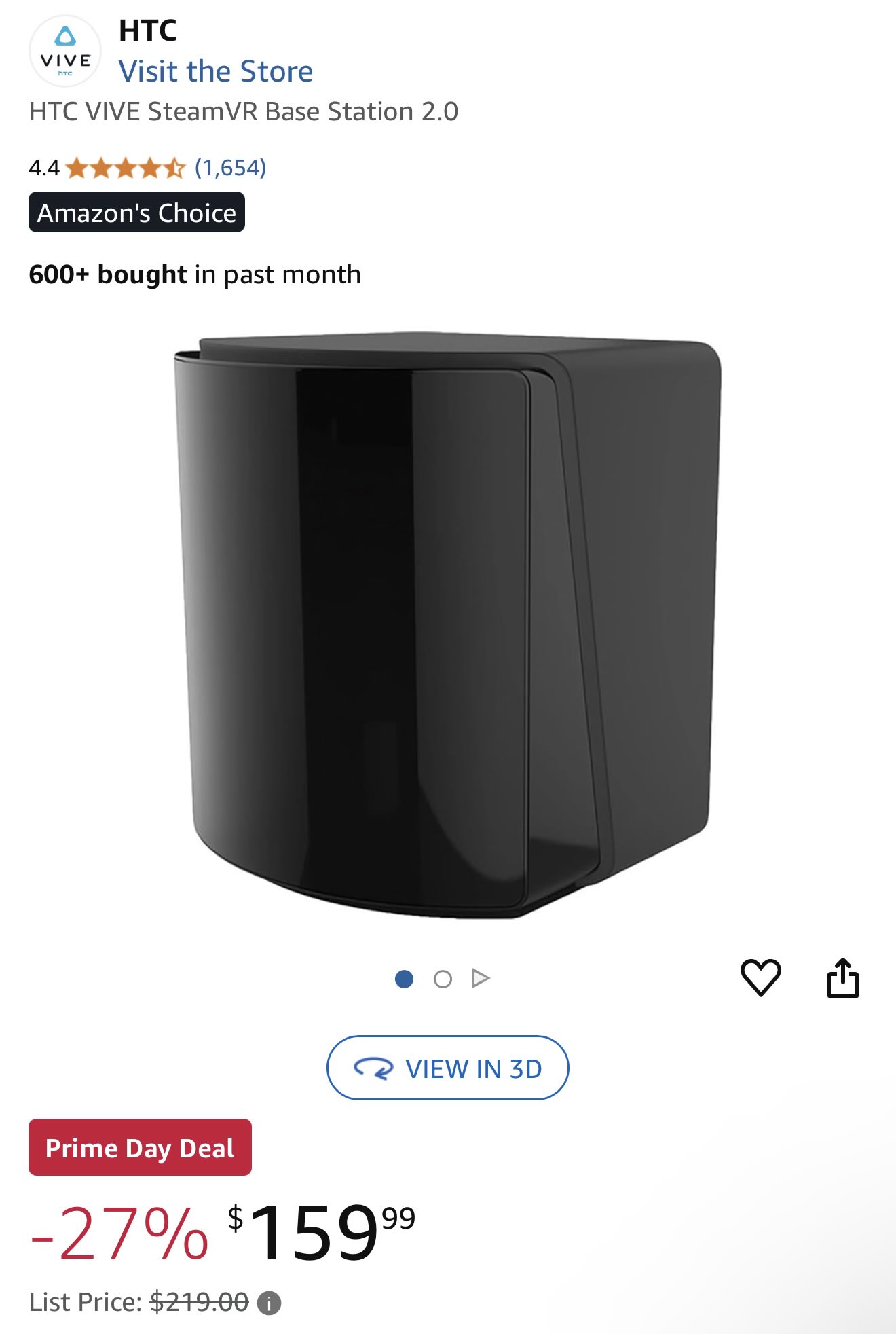 SteamVR Base Station 2.0　2個セット Amazon.com: HTC SteamVR Base Station 2.0