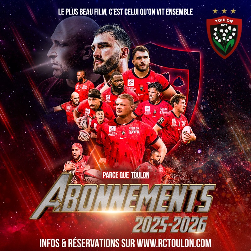 RCTofficiel's tweet photo. Le plus beau film, c’est celui qu’on vit ensemble 🎬 

Vibrez, rêvez, partagez… rendez-vous à Mayol ! 💥 

Priorité aux abonnés pour le réabonnement sur leurs places jusqu'au 31 juillet ! ⚠️

Abonnez-vous dès maintenant 🎟👇