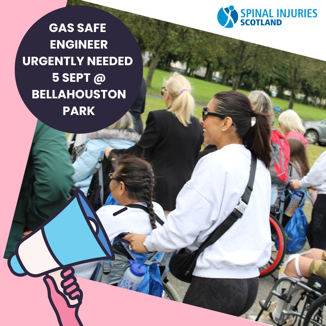 Spinal Injuries Scot (@sisonlineorg) on Twitter photo 🔧URGENT: Gas Safe Engineer Needed!🔧
We're hosting Push in the Park (Friday 5th Sept, Bellahouston Park) & need help connecting/disconnecting LPG gas BBQ (10am–1:30pm).
Can you help or know someone who can volunteer or offer a reduce rate?
📩info@spinalinjuriesscotland.org.uk 🔧URGENT: Gas Safe Engineer Needed!🔧
We're hosting Push in the Park (Friday 5th Sept, Bellahouston Park) & need help connecting/disconnecting LPG gas BBQ (10am–1:30pm).
Can you help or know someone who can volunteer or offer a reduce rate?
📩info@spinalinjuriesscotland.org.uk