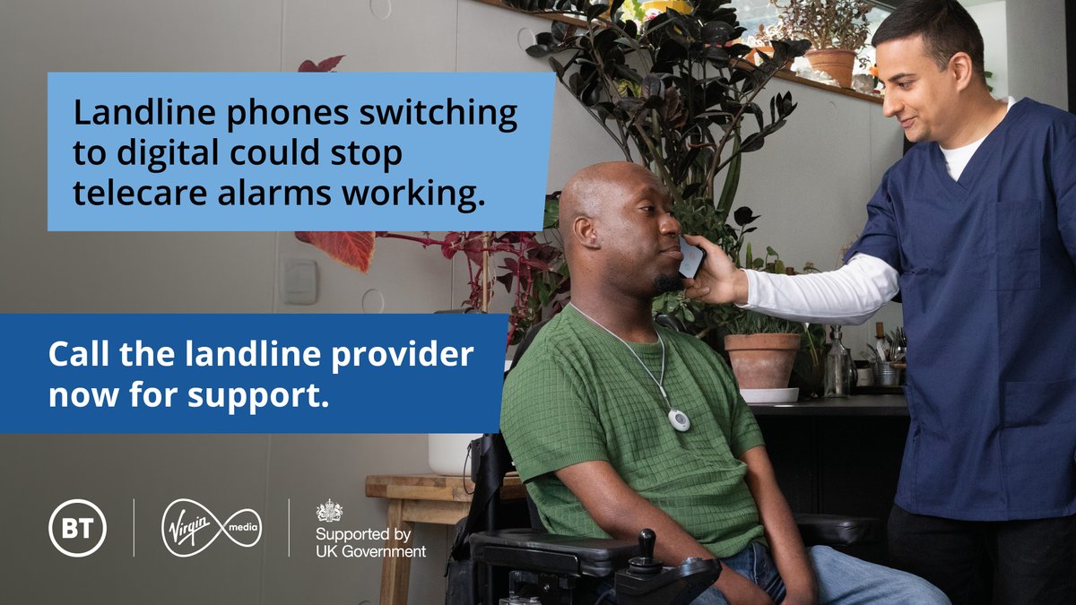 Do you or someone you know use a telecare alarm? Landlines switching from analogue to digital could stop telecare alarms working, but landline providers can help. The switchover is already happening - call the landline provider for support now. Info: digitalphoneswitchover.com
