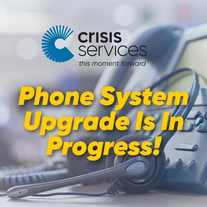 🚨 SERVICE REMINDER: Today (Tues, July 8), Crisis Services is upgrading our phone system.

No disruptions expected to our hotlines, but if you have trouble calling, use our Crisis Chatline (9AM–11PM): crisisservices.org/chat or dial 988.

#ServiceUpdate #ErieCounty