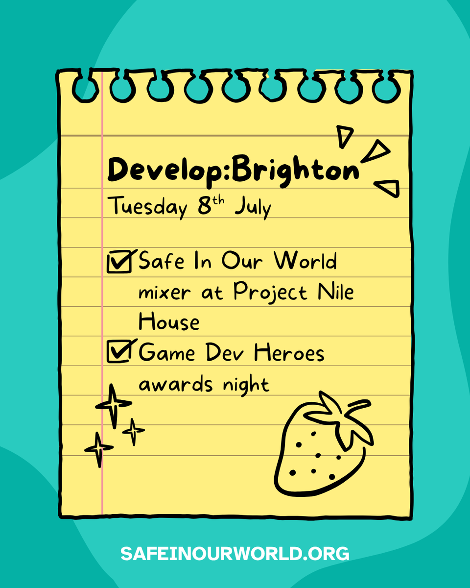 SafeInOurWorld's tweet image. IT BEGINS!!! 👀 Take a moment away from the hustle and bustle of Develop:Brighton, and join us for our Safe Break mixer from 11am to 2pm today.
🔗 eu1.hubs.ly/H0lwCrz0