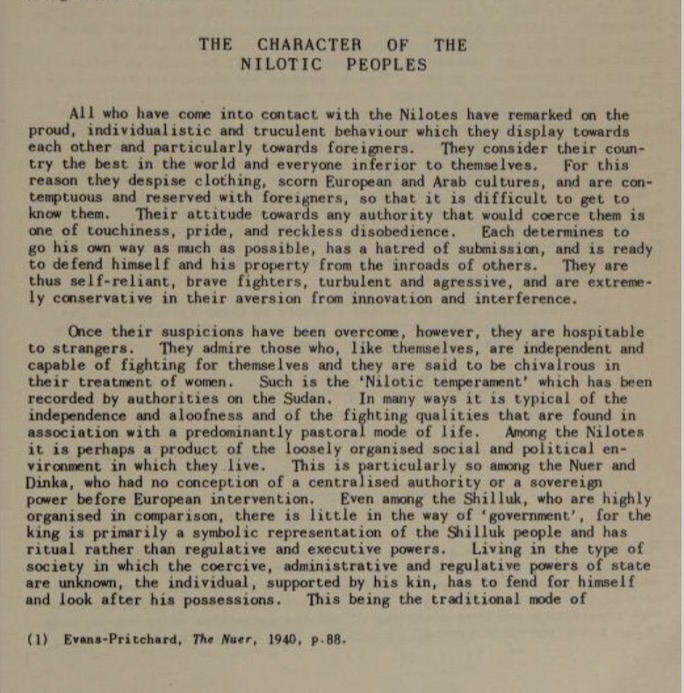 Early 20th Century Character Description of Pastoral Nilotes