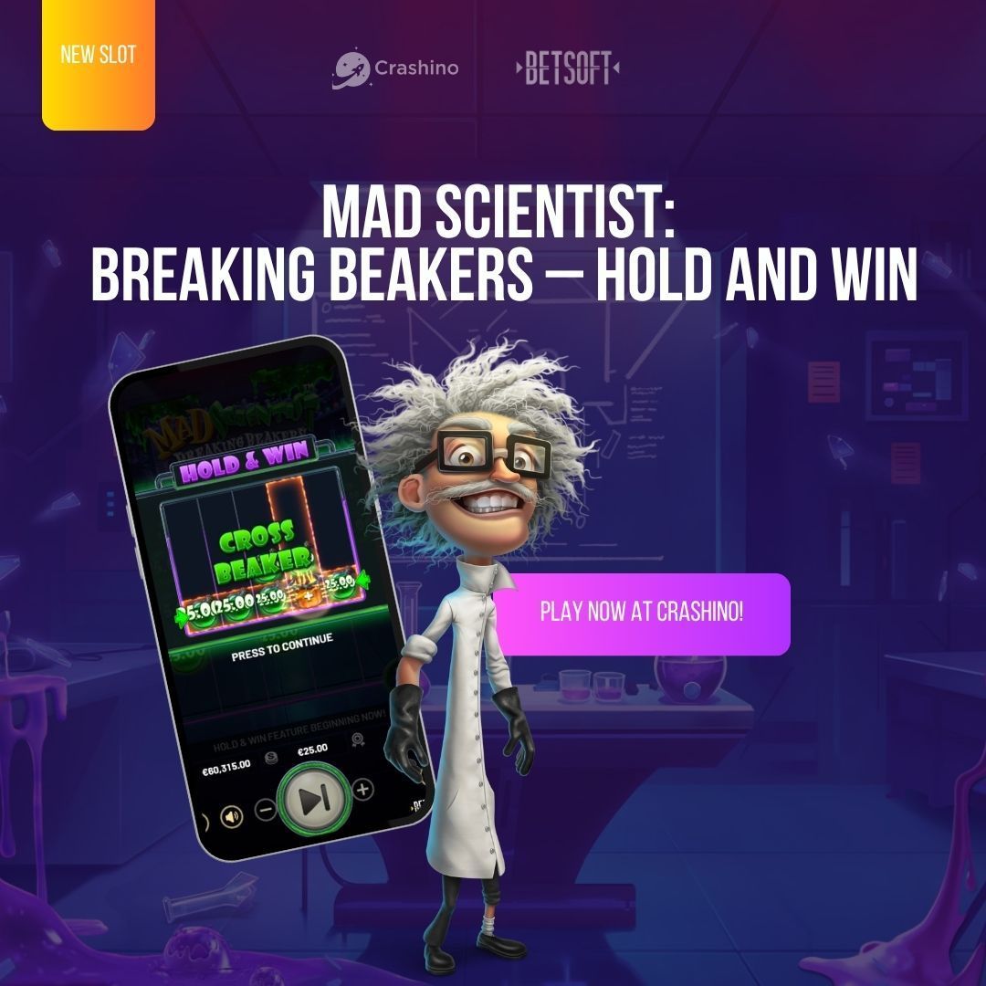 🆕 New Slot Game: Mad Scientist: Breaking Breakers – Hold and Win

Explosive experiments and wild inventions fuel this hold-and-win slot where anything can happen with a spark.

🤩 Volatility: High

💵 Max Multiplier Win: 3,500x

👉🏻 Play now: crashino.com/en/casino/bets…