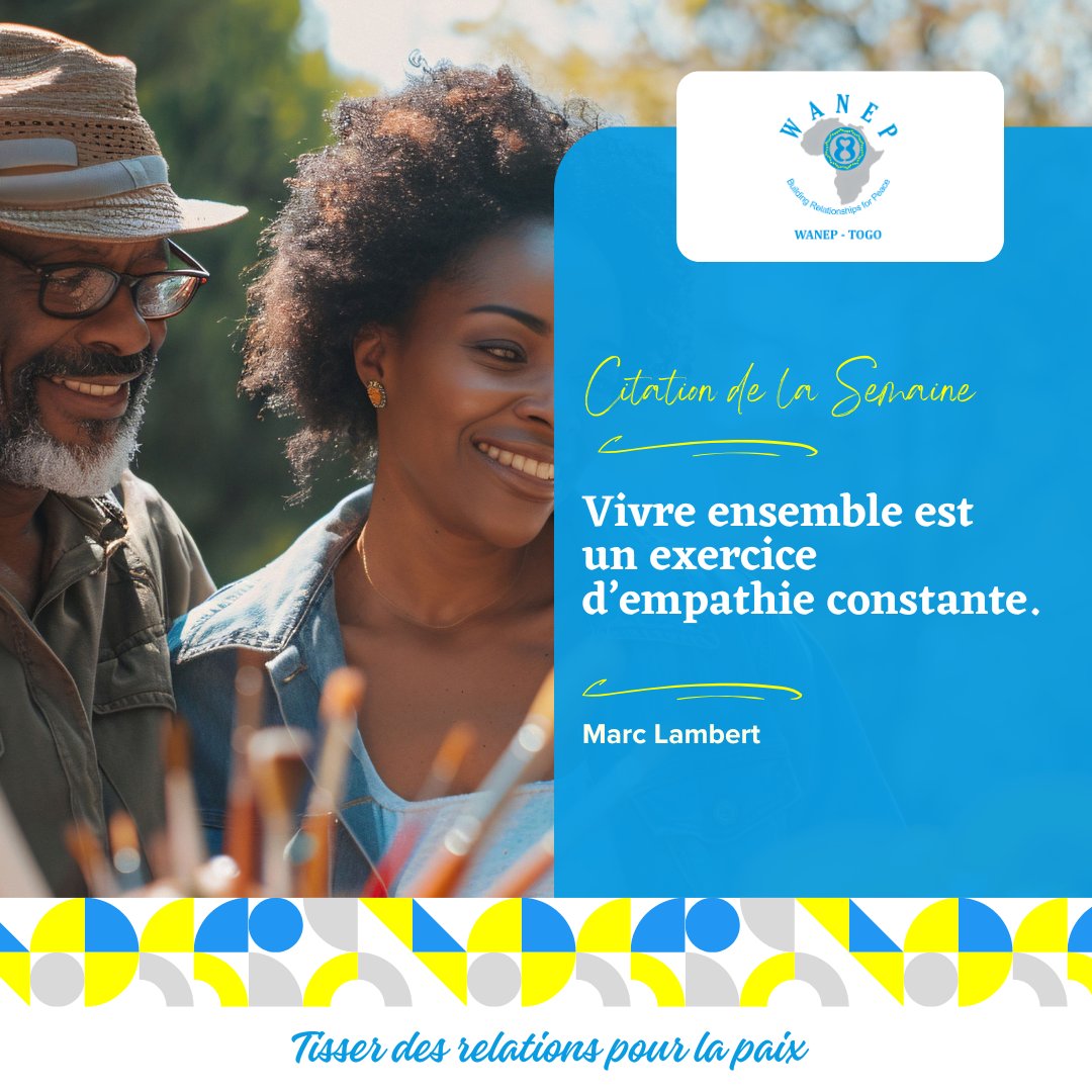 Bonjour,

🌱 Que cette semaine soit remplie de bienveillance, d’écoute et de solidarité. L’empathie est une force !

#ExcellenteSemaine #VivreEnsemble #Cohésion #TisserDesLiens #WANEPTOGO <a href="/WANEP_Regional/">WANEP_Regional</a>  <a href="/AhouefaAssinou/">Pascaline Ahouefa Assinou D.</a>  <a href="/Seyram_adiakpo/">Seyram Adiakpo</a>  <a href="/cejustogo_cejus/">CEJUS</a>  <a href="/MPakoupetere/">Cécile Mana Pakoupetere</a>