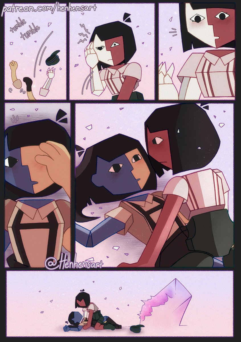univelkavanki's tweet image. [April Patreon comic, two ena_models stumbling.exe]
How I imagine they met.🎭
#ena #enadreambbq #enasquared #comicart